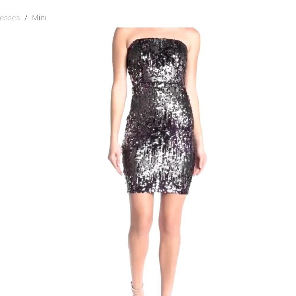 NWT’s Black Sequin Short Cocktail Dress, Size 3/4